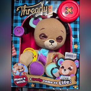 Thready Bear - Interactive 14" Plush Teddy Bear. Make A Wish.